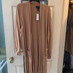 Camel-colored duster sweater.   Brand new with tags!